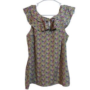 Liberty of London Target Garden Party Floral Ruffle Sleeveless Top Size L